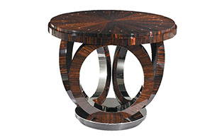 Macassar Ebony and Steel Side Table