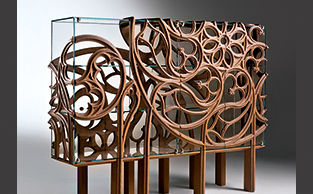 Modern Designer Carved Display Cabinet