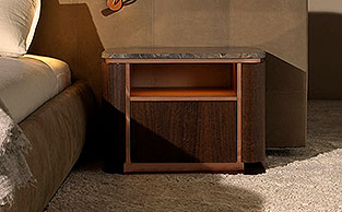NIGHTSTAND WOOD AND MARBLE 