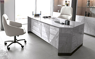 Luxury Office Desk in Light Eucalyptus Wood