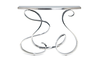 Polished Steel Sculptural Console