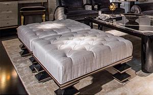 Luxury Stool with deep Buttoned Upholstery