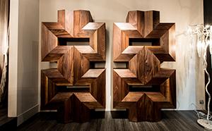 Sculptural Solid Walnut Cabinet