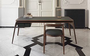 Architectural Walnut Wood Desk